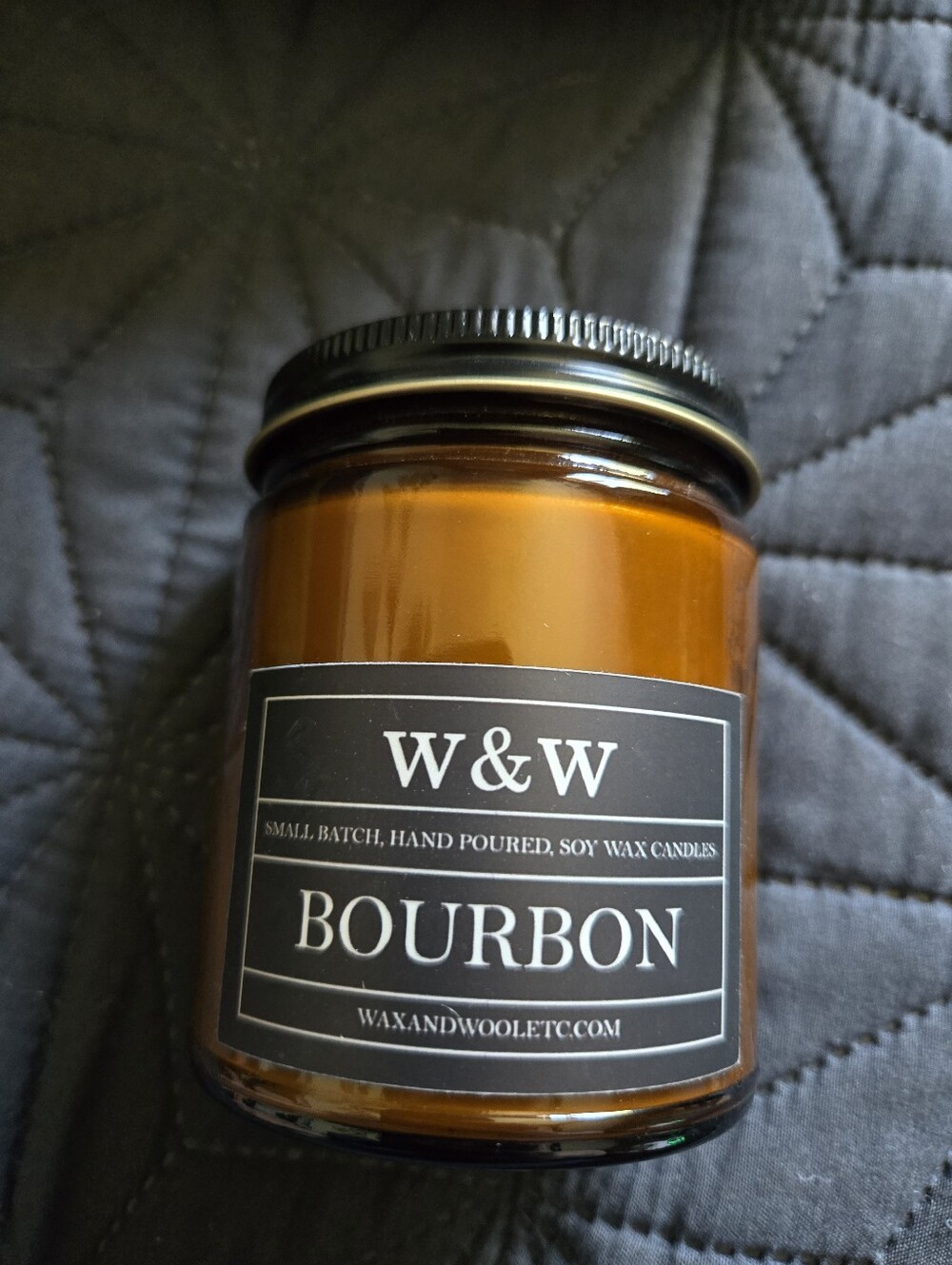 Bourbon Scented Soy Candle - Amber Jar (Brown)